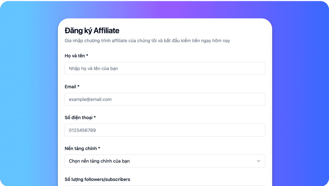 Đăng ký tham gia chương trình